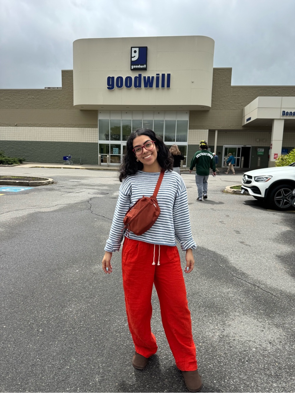 Casual Wide-Leg Drawstring Pants in Red
